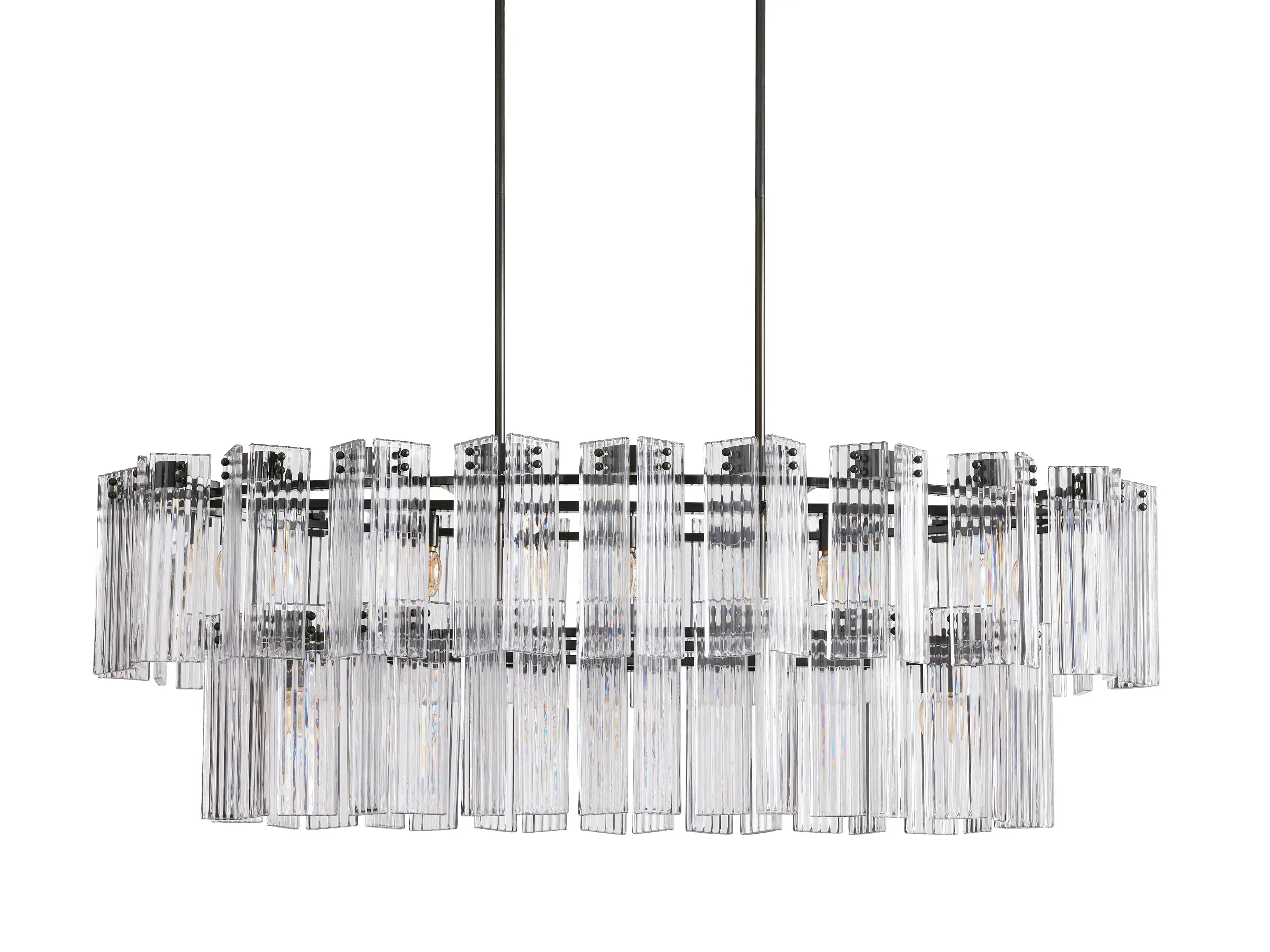 Delsie Oval Chandelier 51'' 63'' 72'' - Modern Crystal Ceiling Light Fixture for Dining Room, Living Room & Bedroom Lighting