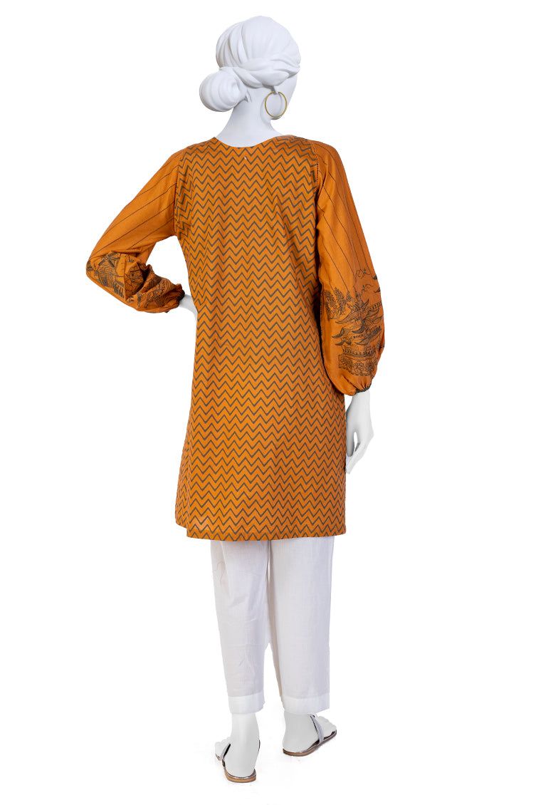 Stylish Cambric Mustard Kurti by J. Junaid Jamshed - Elegant Pakistani Traditional Dress for Women, Perfect for Weddings, Parties & Festive Occasions