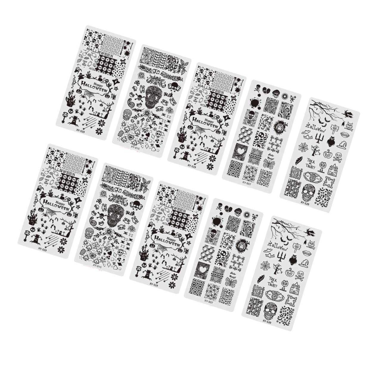 Mikinona 10pcs Halloween Nail Art Kit - Professional Manicure Stamping Plates, Fall Nail Stencils & Nail Art Templates for DIY Nail Designs - Perfect for Halloween Parties, Fall Nail Art & Home Manicures