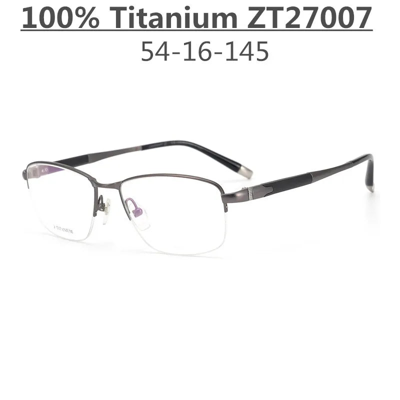 Aimee Unisex Semi-Rimless Square Titanium Eyeglasses Frame 27007 - Lightweight Durable Glasses for Work, Reading & Fashion