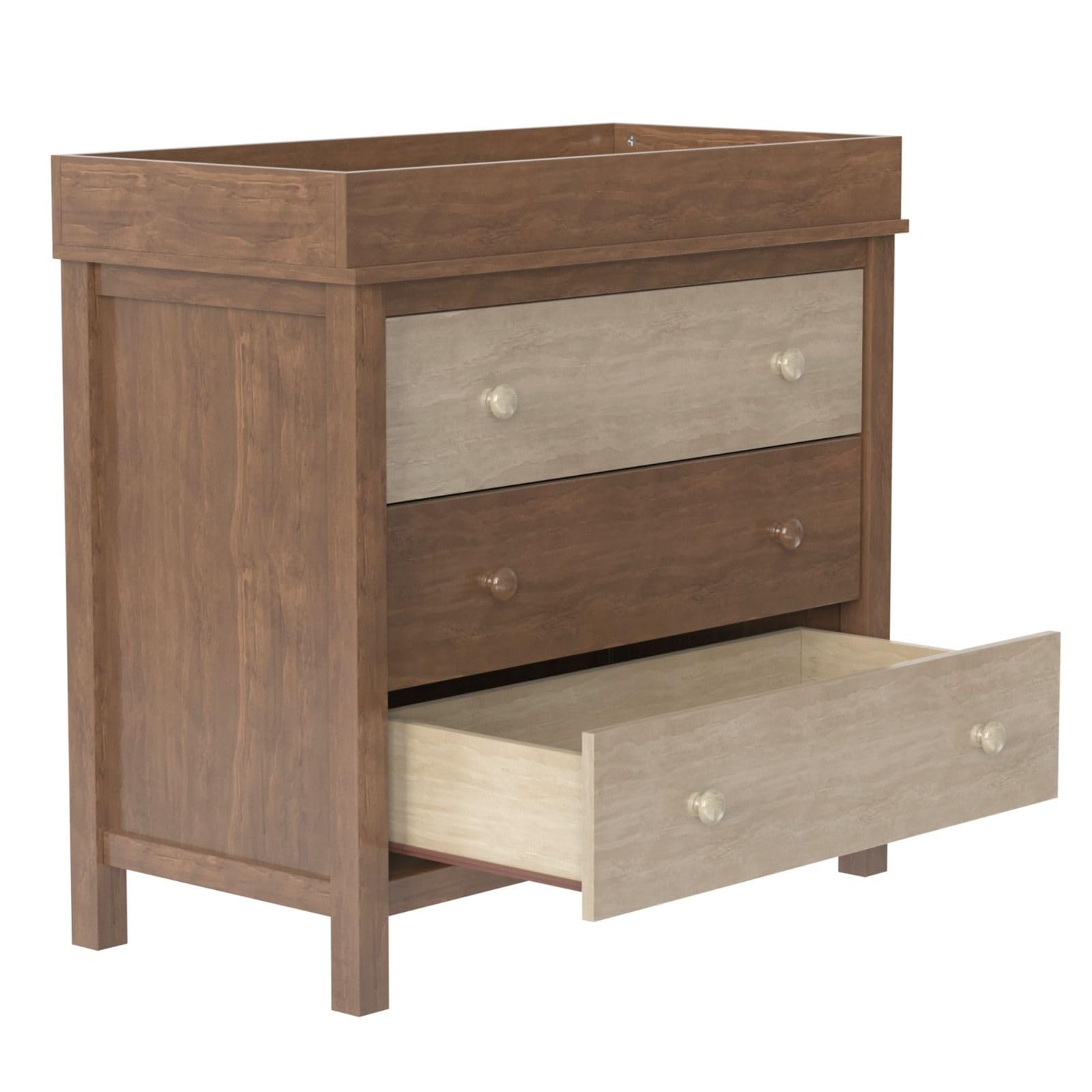 FRITHJILL 3-Drawer Baby Changing Dresser with Removable Changing Tray - Solid Wood Nursery Storage Organizer for Diapers, Clothes & Baby Essentials - Perfect for Newborn Nursery & Toddler Bedroom Organization