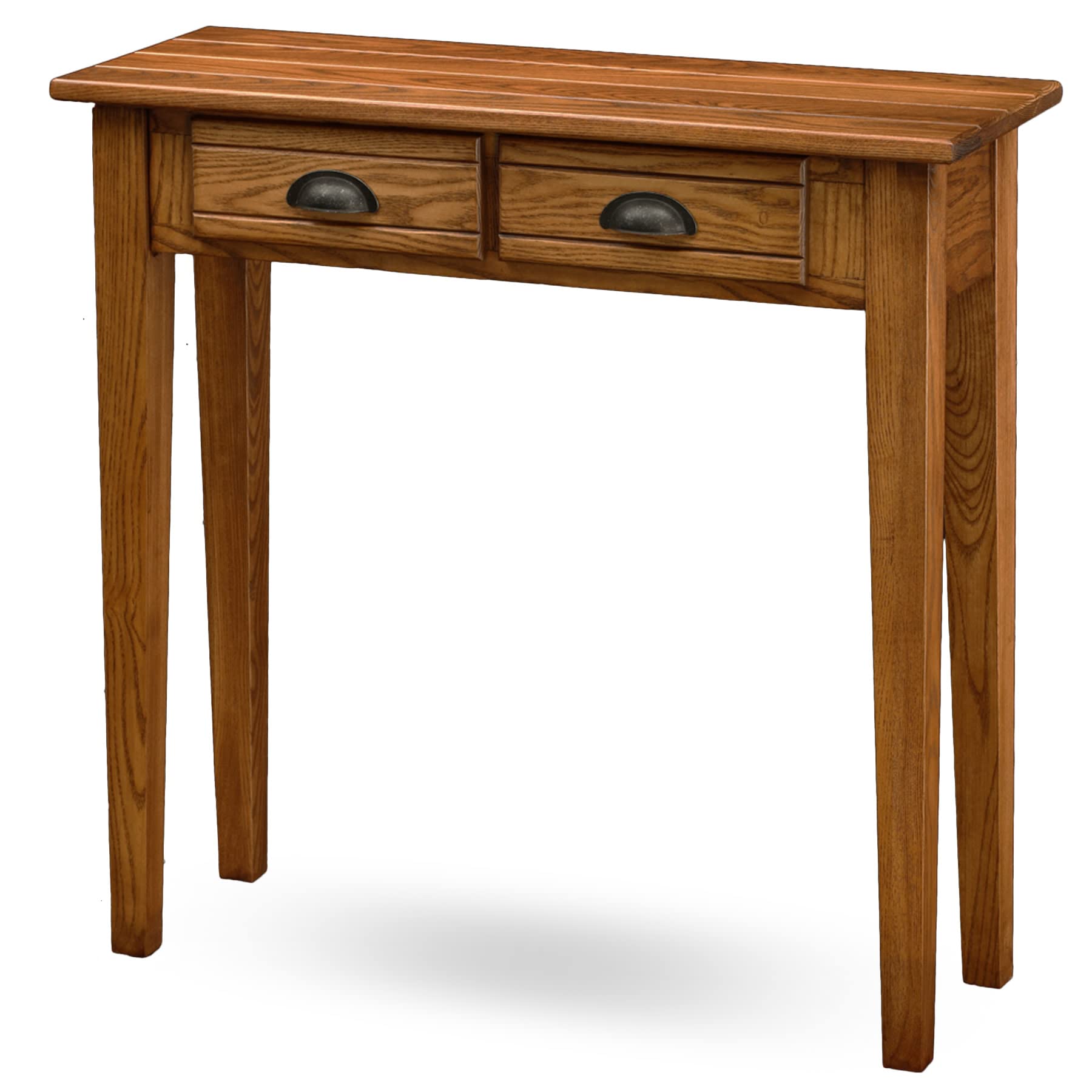 Leick Bin Pull Two Drawer Hall Console Table - Rustic Entryway Table with Storage | Perfect for Foyer, Living Room & Bedroom Decor
