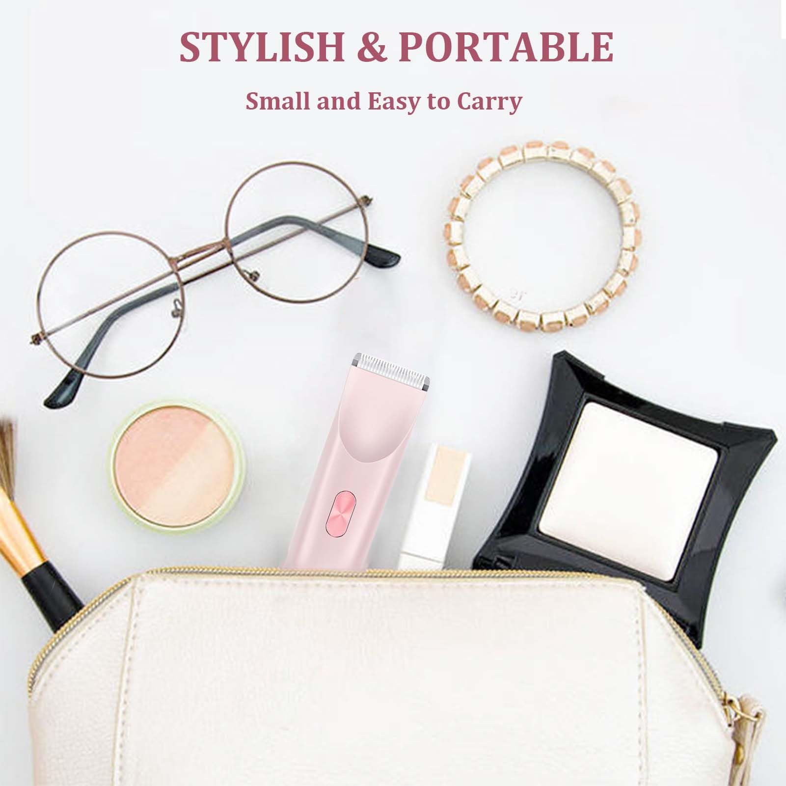 Pink Galaxy Electric Razor for Women - 2 in 1 Lady Shaver & Bikini Trimmer - Smooth Painless Hair Removal - Wet & Dry Use - Portable Travel Shaver (Pink) - Perfect for Home, Travel & Gym Bag Essentials