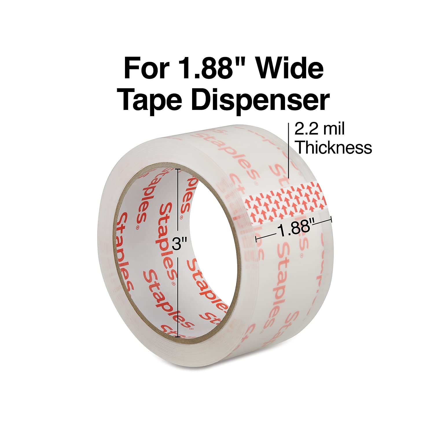 Staples 425575 Lightweight Moving & Storage Packing Tape - 1.88-Inch x 54.6 Yards, Clear, 36 Rolls per Case | Perfect for Shipping Boxes, Home Organization & Office Supplies
