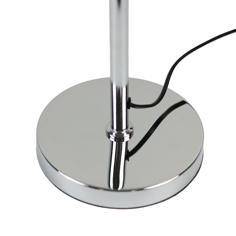 Amory Chrome Metal Base Glass Shade Desk Lamp - Modern Opal Table Light for Home Office, Study, Living Room & Bedroom Lighting