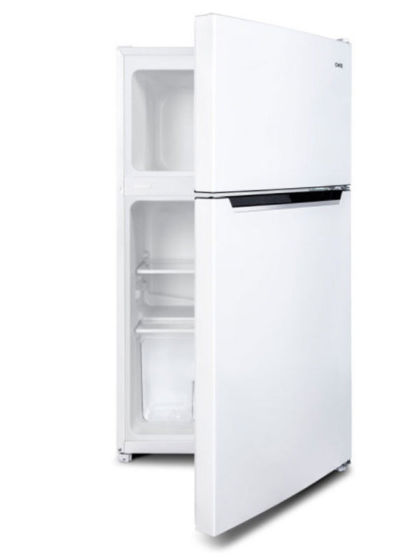 CHiQ CTM086DW 86L White Two Door Mini Bar Fridge - Compact Beverage Cooler for Home, Office, Dorm & Kitchen Use