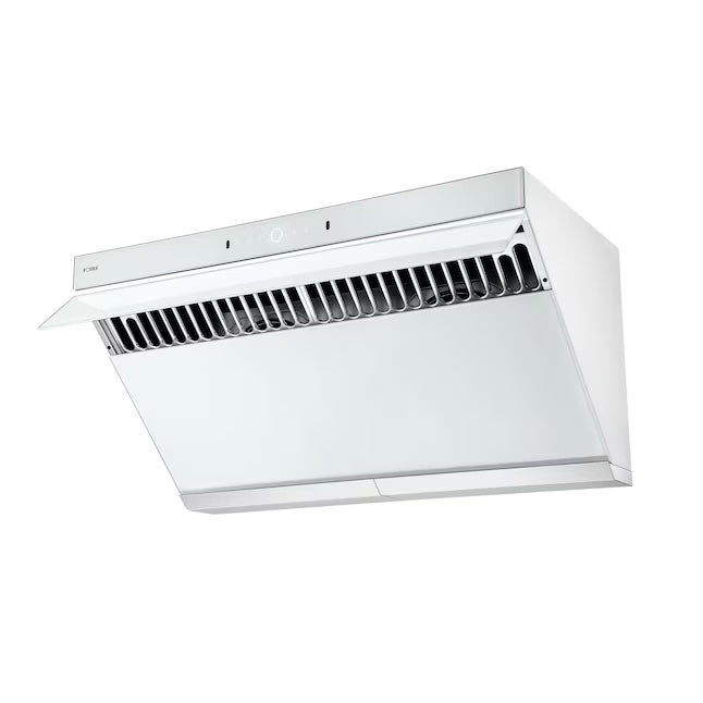 Fotile JQG9006 W 36-Inch 1000 CFM Wall Mount Range Hood with Motion & Touch Control - White Schott Glass for Modern Kitchen Ventilation | Perfect for Gas Stoves, Cooking, Smoke Removal