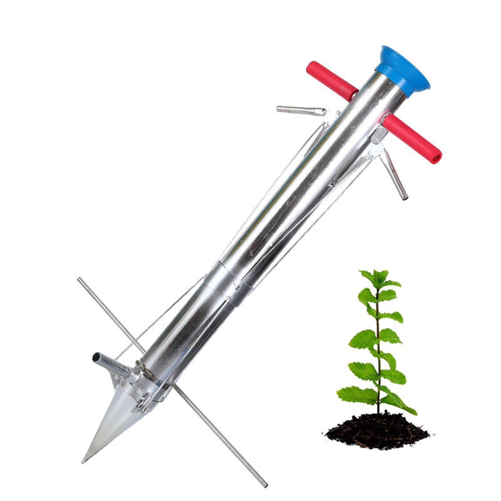 Stainless Steel Bulb Planter Tool - Multi-Functional Vegetable Seedling Cultivator & Manual Drill Seeder for Transplanting Young Plants | Perfect for Garden, Yard, Greenhouse & Indoor Herb Planting