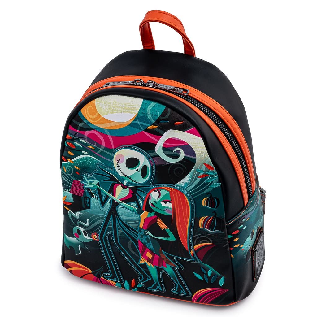 Disney Nightmare Before Christmas Loungefly Women's Double Strap Shoulder Bag Purse - Simply Meant To Be Design for Cosplay, Halloween Costume & Disney Park Outfits