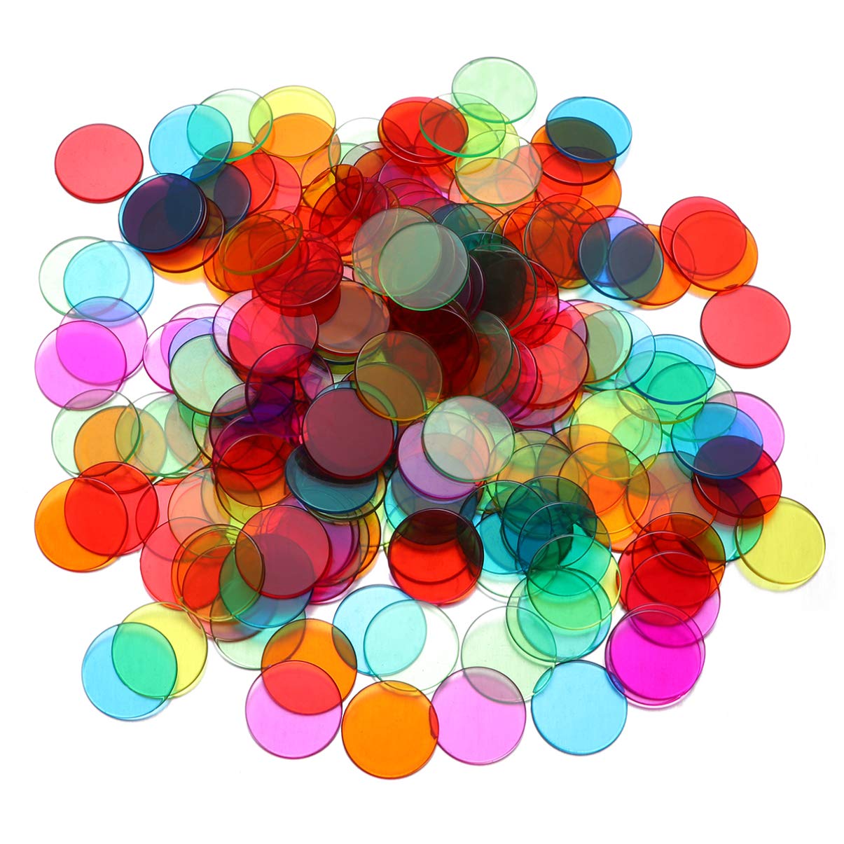 NUOBESTY 300pcs Colorful Plastic Bingo Chips - Bulk Counting Tokens for Bingo Games, Math Teaching, Classroom Activities & Kids Learning - Perfect for Game Nights, School Projects and Educational Fun