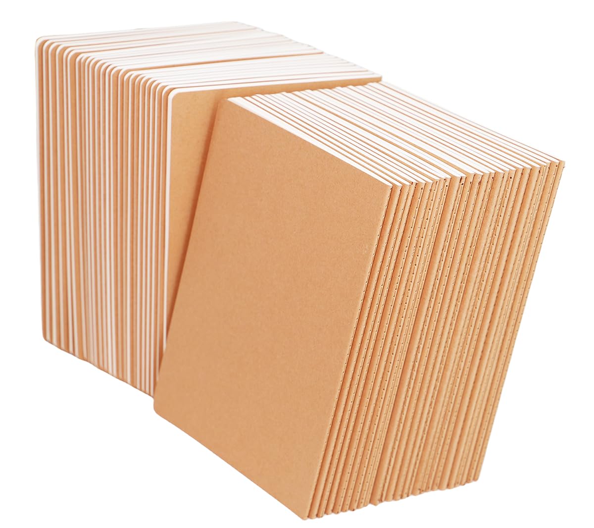 48-Pack A5 Lined Notebooks Bulk - Kraft Cover, College Ruled Paper, 60 Pages, 8.3”x5.5” - Travel Journals, Composition Books, School Supplies & Office Notebooks for Students, Professionals & Daily Planning