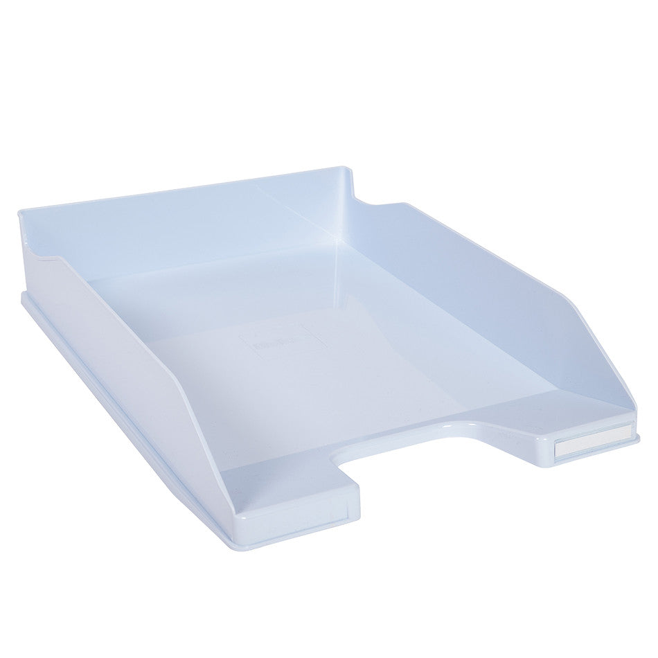 Exacompta Pastel Blue Letter Tray Organizer - Stylish Desktop File Holder for Office, Home, and School Use
