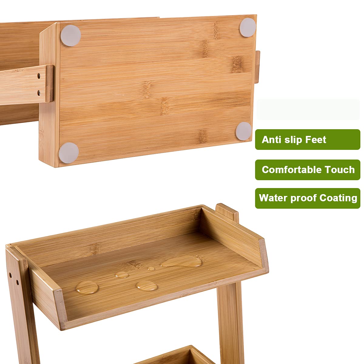 Bamboo Vanity Organizer for Skincare & Cosmetics - Countertop Makeup Perfume Storage Tray - Perfect for Bathroom, Bedroom, and Dressing Table Organization