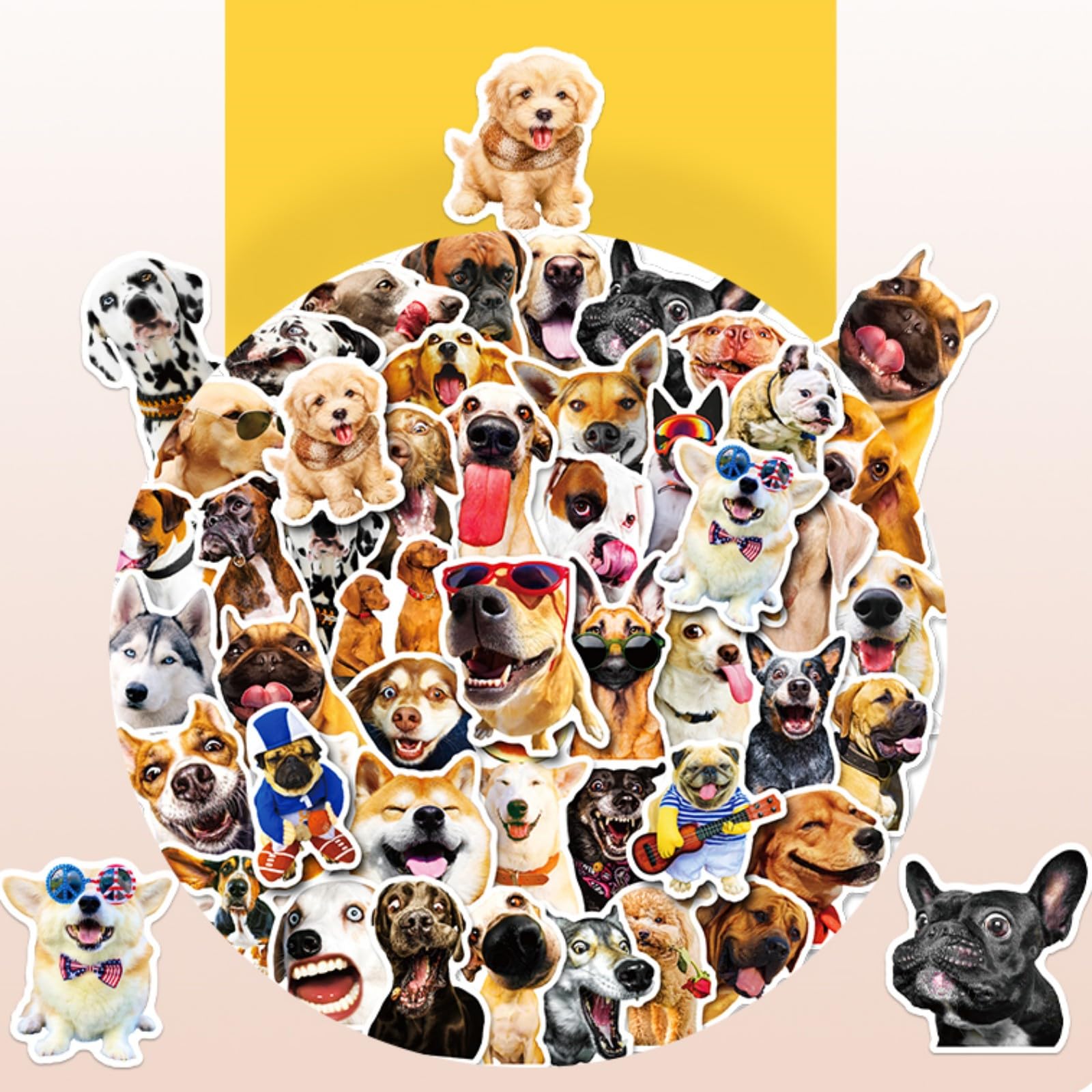 50PCS Cute Funny Dog Stickers - Waterproof Vinyl Decals for Kids Teens Adults - Perfect for Water Bottles, Laptops, Phones & Classroom Rewards - Great for DIY Crafts, Scrapbooking & Personalizing Belongings