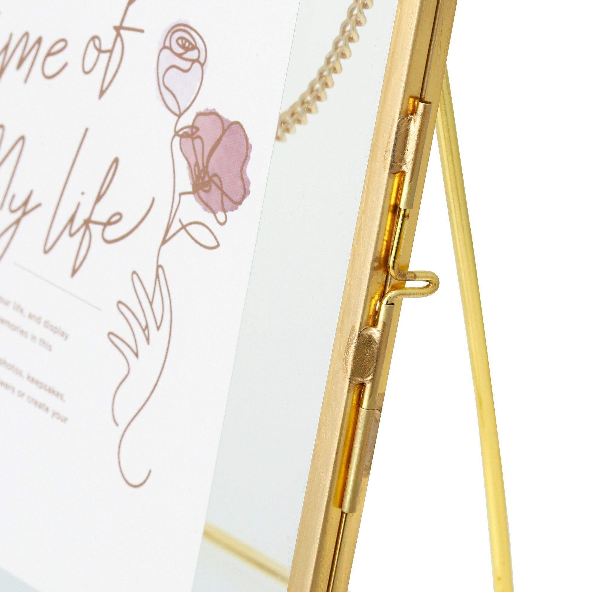 Premium Gold Metal Glass Frame - Elegant & Durable Picture Frame for Home Decor, Office, or Gift Giving