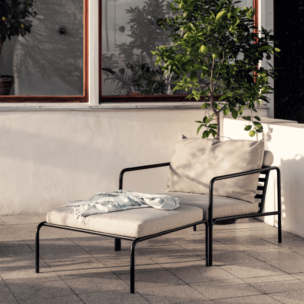 AVON Outdoor Ottoman - Waterproof Patio Furniture, Foldable Storage Bench for Garden, Deck, and Poolside - Perfect for Relaxing & Extra Seating