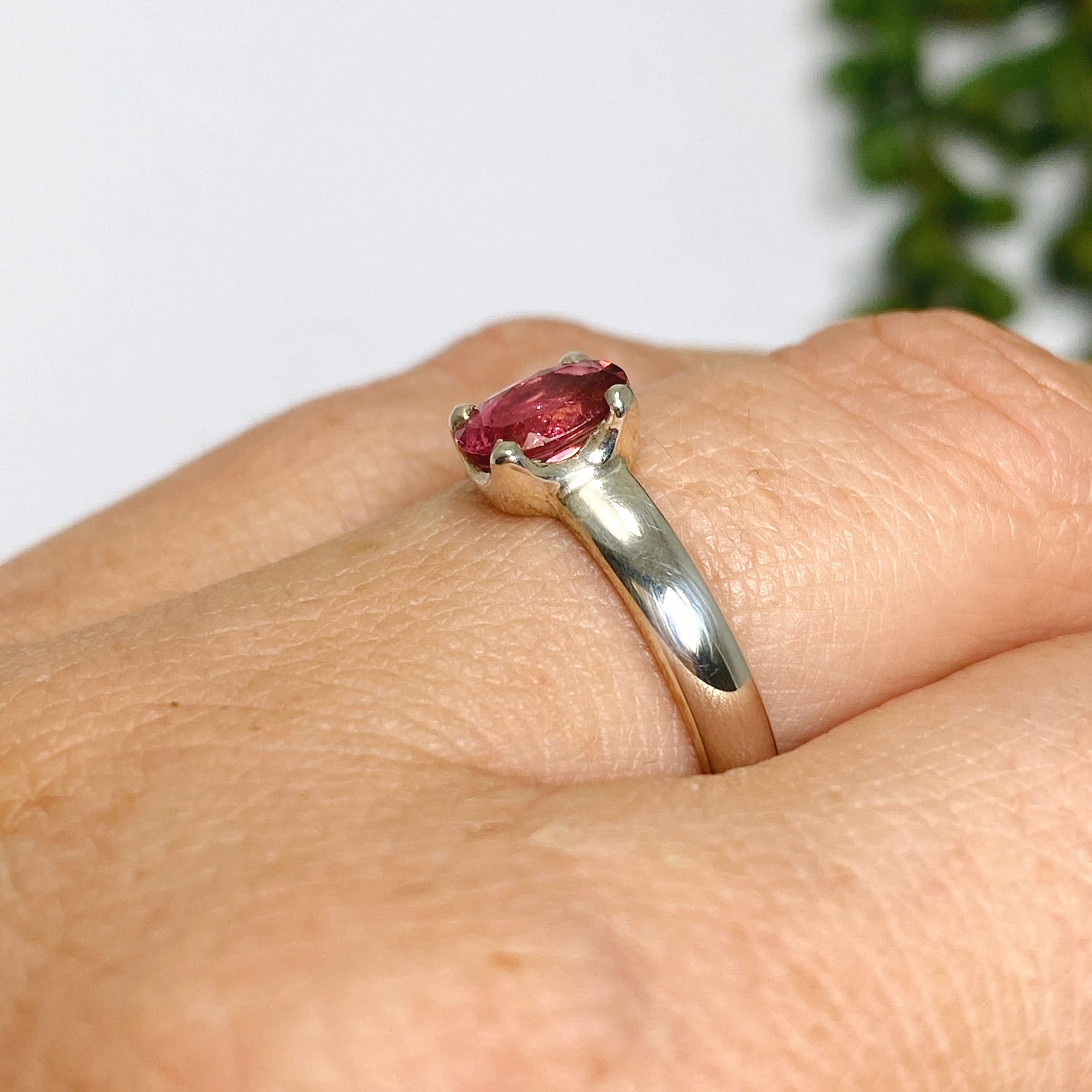 Natural Pink Tourmaline Oval Faceted Ring - Size 6.5 - 925 Sterling Silver Jewelry PRGJ357 - Perfect for Engagement, Anniversary & Everyday Elegance