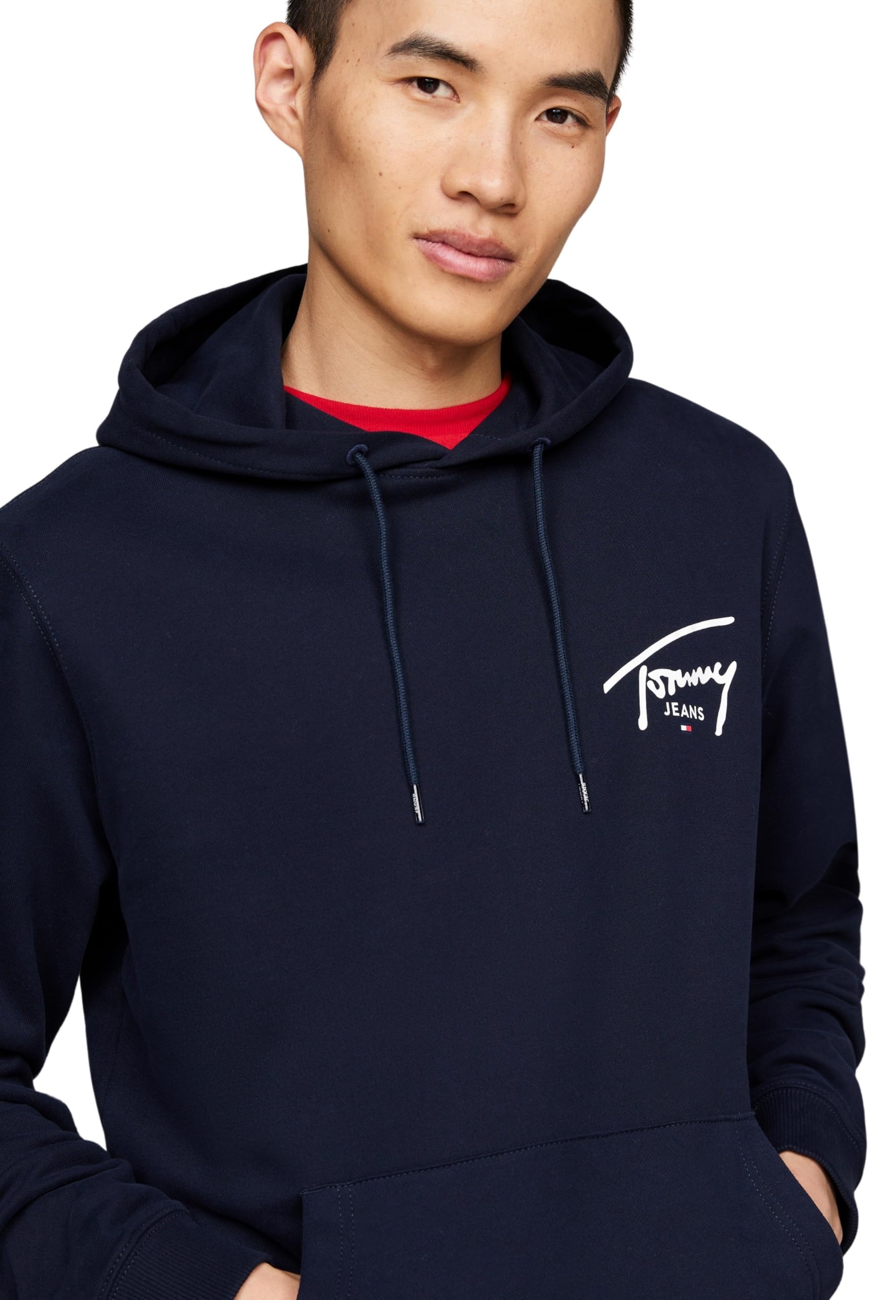 Tommy Jeans Men's Graphic Sweatshirt - Dark Night Navy | Casual Pullover Hoodie for Everyday Wear, Street Style & Lounge Comfort
