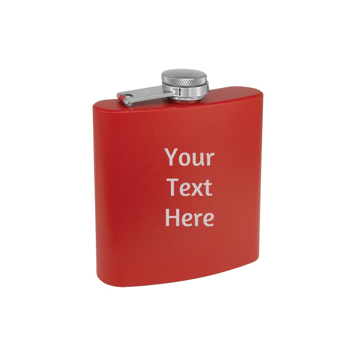 Custom Engraved Personalized Flask with Your Name or Message - Perfect for Gifts, Weddings, Birthdays & Outdoor Adventures (Red)
