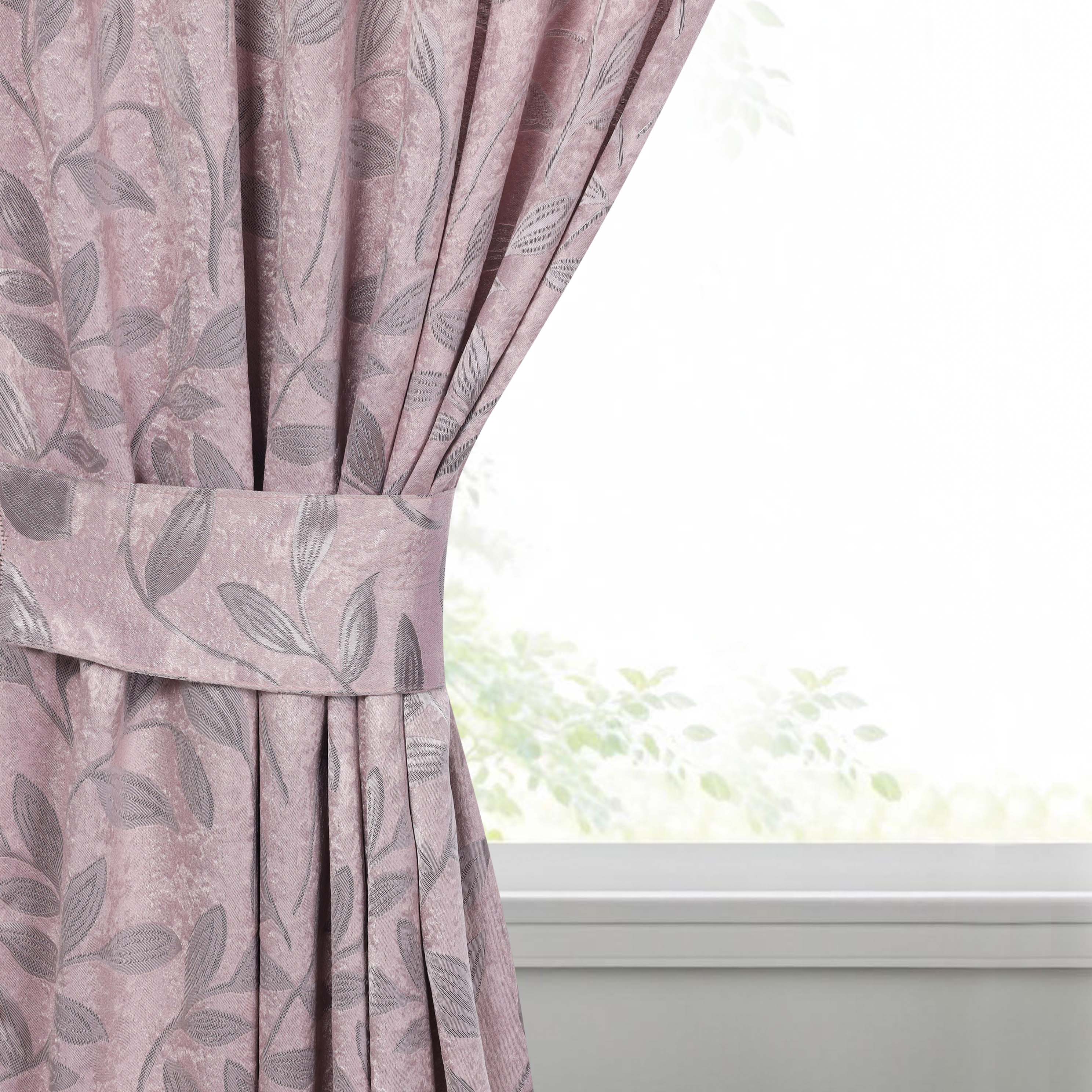 Blackout Curtains for Bedroom - Set of 2 Panels, 100% Room Darkening Thermal Insulated Drapes with Leaves Pattern - Perfect for Nursery, Home Theater & Light Sleepers