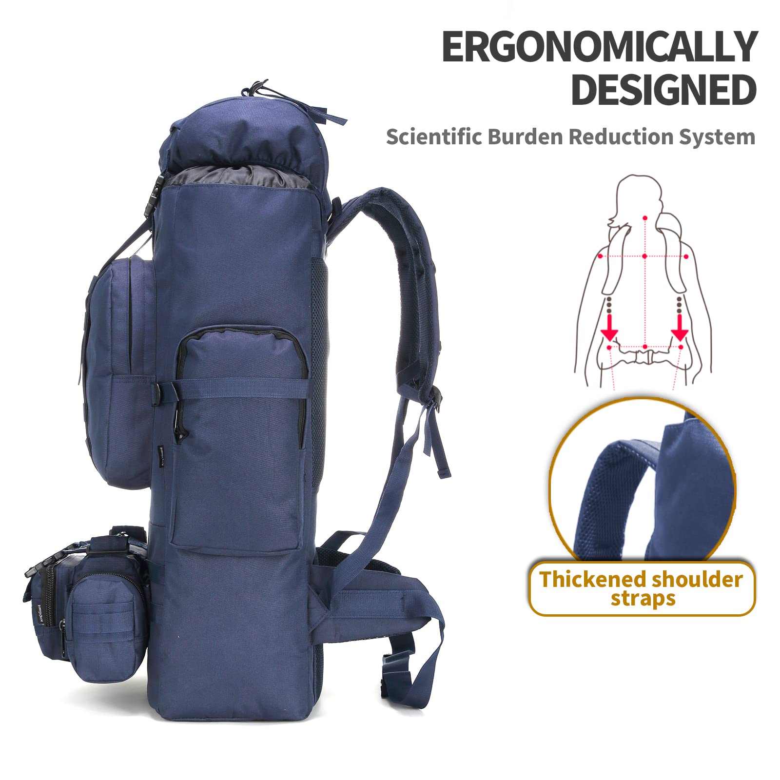 Tactical Military Backpack MOLLE Assault Pack - Durable Outdoor Hiking Camping Backpack for Men - Perfect for Hiking, Travel, and Survival Gear