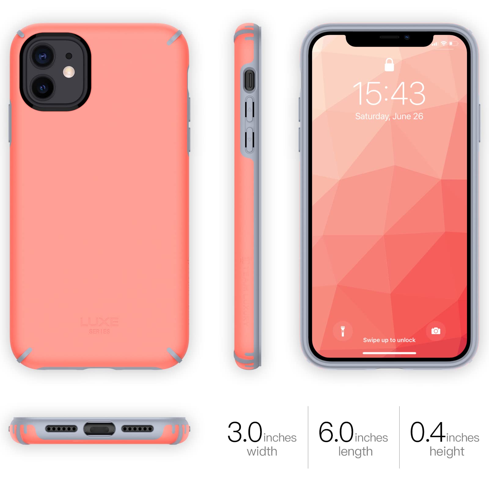 Premium Military-Grade Shockproof iPhone 11 Case - 6.1 Inch Coral Protective Cover with Dura Layer Technology | Perfect for Outdoor Adventures, Work & Everyday Use