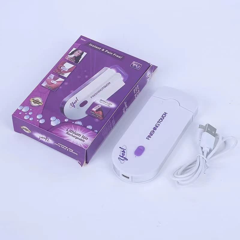 Women's Laser Rechargeable Epilator - Pain-Free Hair Removal Device with Smooth Touch & Sensor Light Technology | White | Medium Packaging | Perfect for Smooth Legs, Underarms & Bikini Line at Home