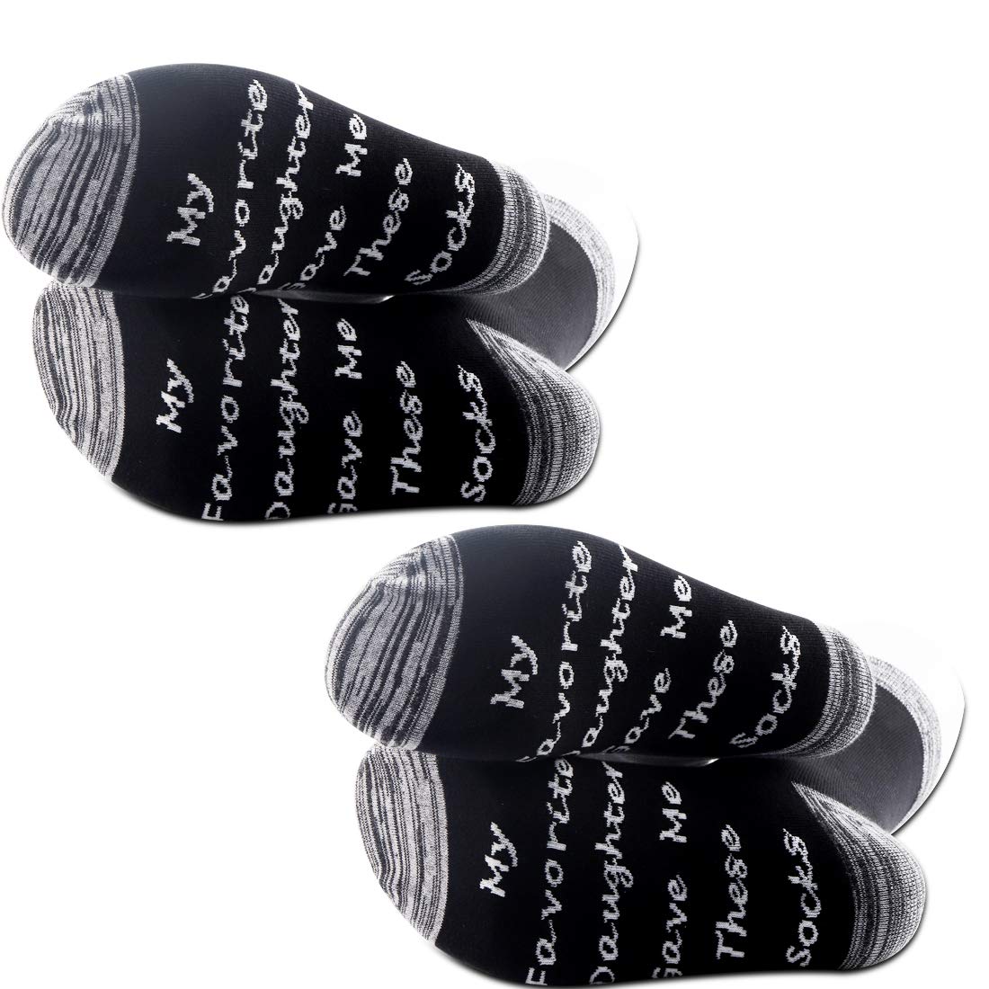 POFULL 2 Pairs Funny Father's Day Socks - Best Gift for Dad from Daughter | Comfortable Novelty Socks for Birthday, Christmas & Special Occasions