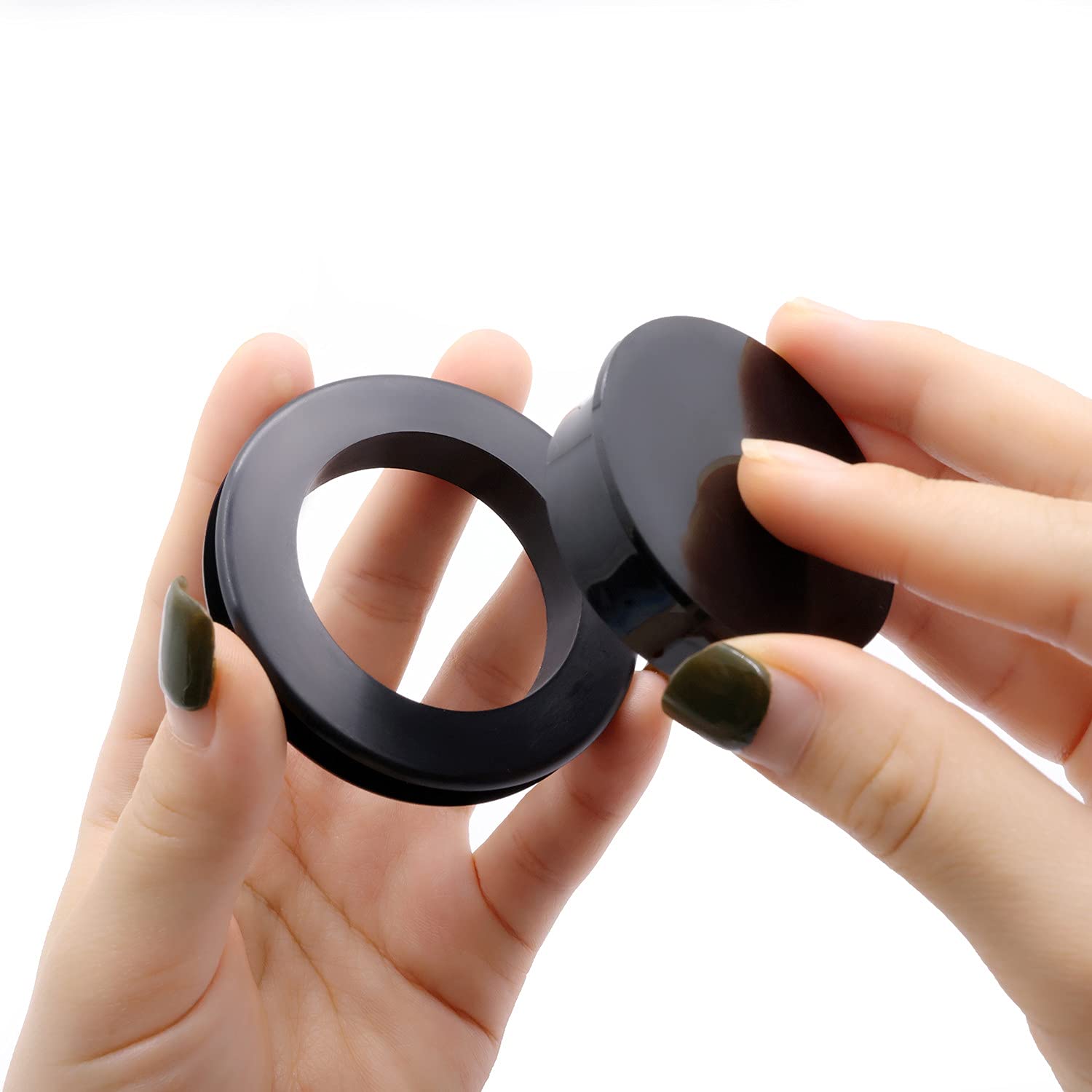 2-Pack 2 Inch Black Silicone Umbrella Hole Plug and Cap Set for Outdoor Glass Patio Tables - Weatherproof Deck & Yard Accessories (Perfect for Poolside, Garden, and Backyard Furniture Protection)