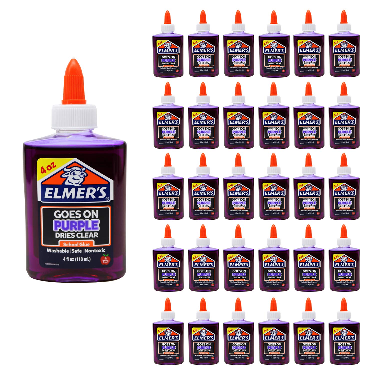 4 oz. All-Purpose Washable School Glue - Bulk Case of 120 Bottles for Classroom, Arts & Crafts, DIY Projects | Non-Toxic, Kid-Safe Adhesive