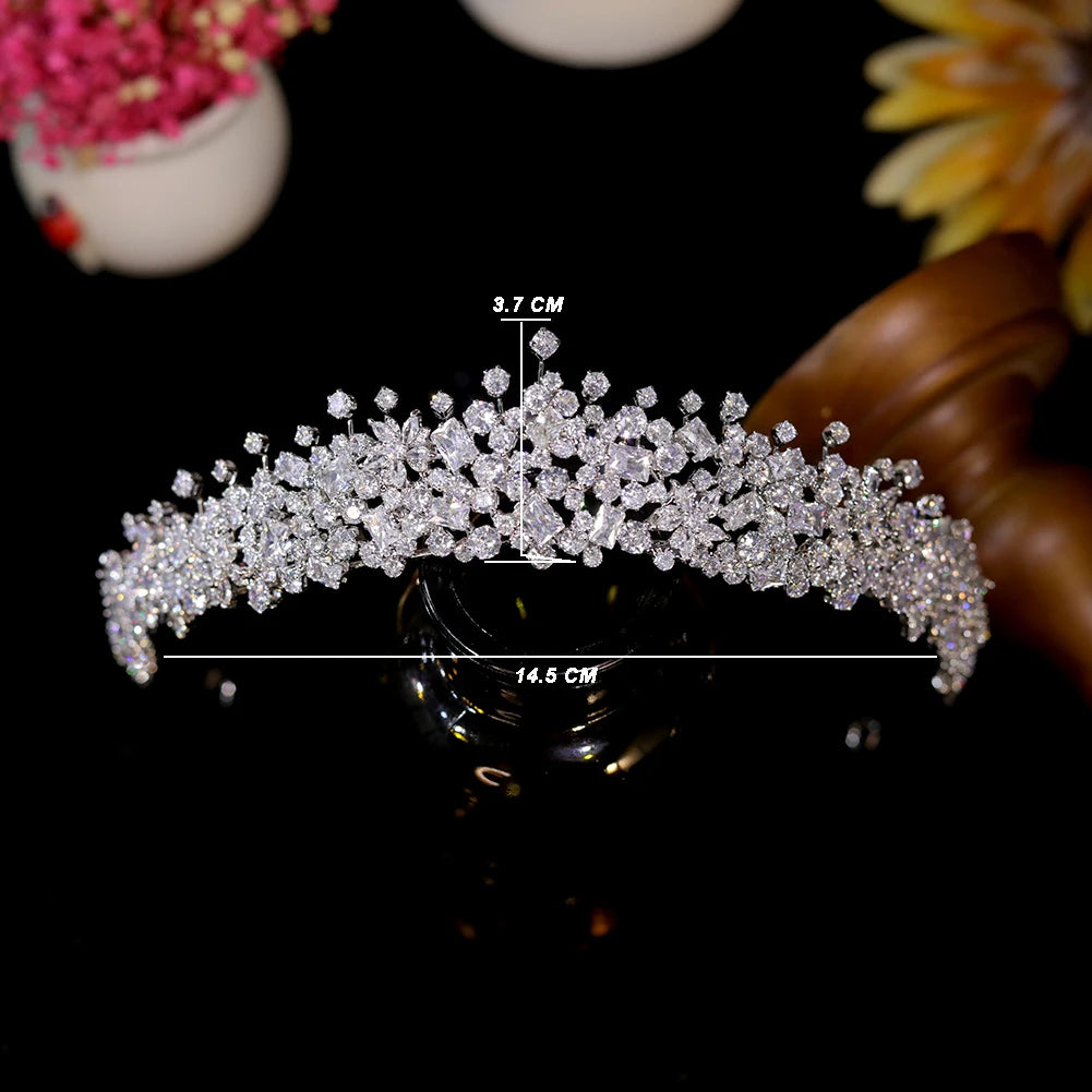 Zircon Crown Tiara Wedding Headband for Women - Elegant Princess Tiara for Quinceañera, Birthday & Bridal Accessories | Perfect for Weddings, Parties & Special Occasions