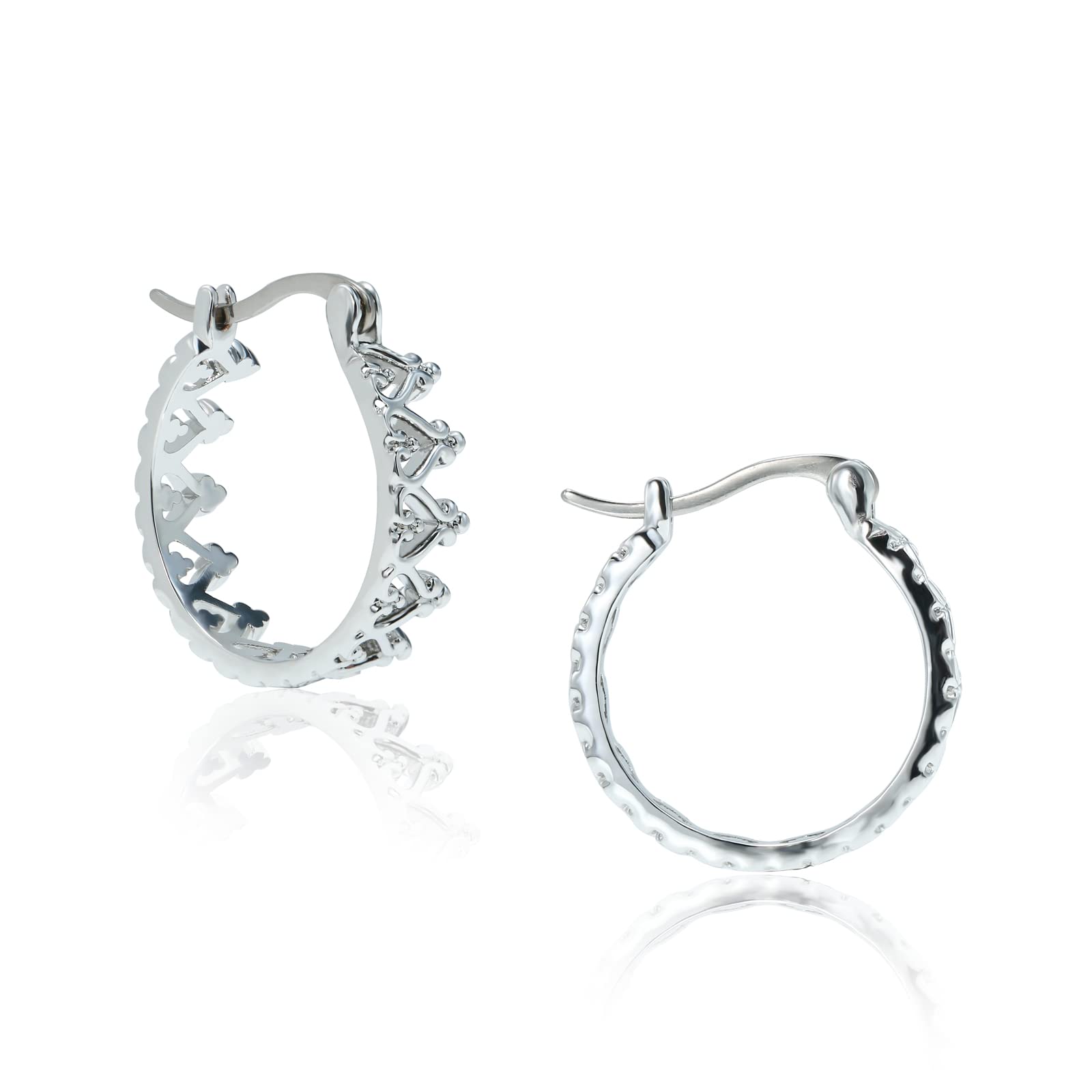 Titanium Hoop Earrings for Women & Men - Lightweight Round & Oval Boho Earrings with Filigree, Beaded, Chain & Twist Designs - Hypoallergenic Pure Titanium Posts - White Gold Plated Fashion Jewelry - Perfect for Sensitive Ears, Everyday Wear & Special Occasions