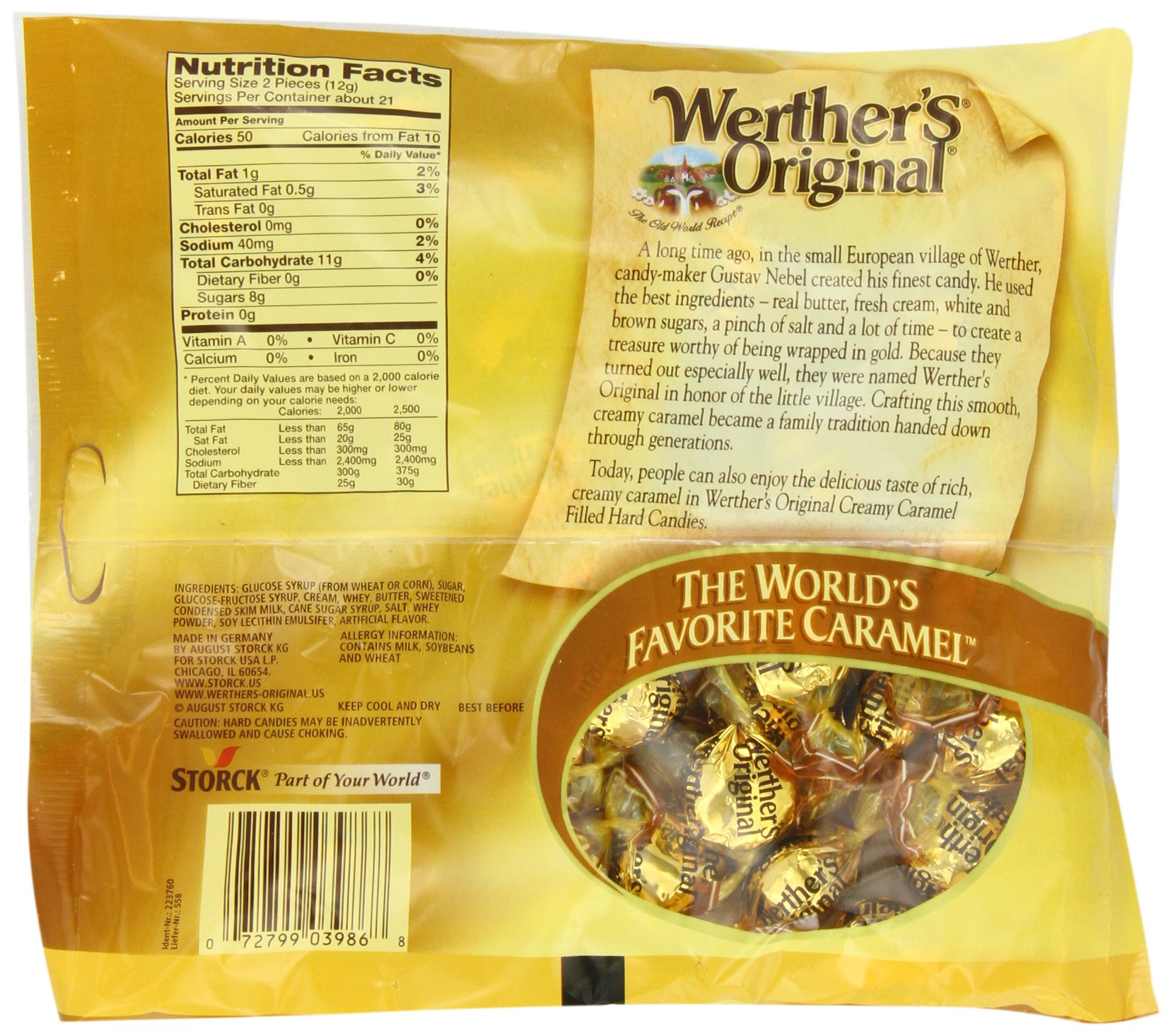 Werther's Original Caramel Hard Candy - 9oz Bag for Gifts & Snacking