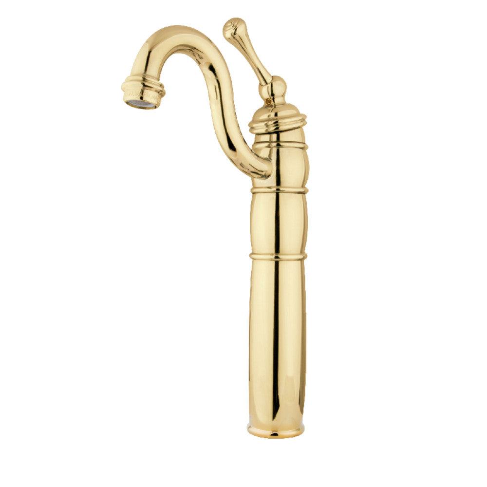 Kingston Brass KB1421BL Modern Vessel Sink Faucet - Single Hole Bathroom Sink Faucet with High Arc Spout for Vanity, Powder Room & Guest Bathroom