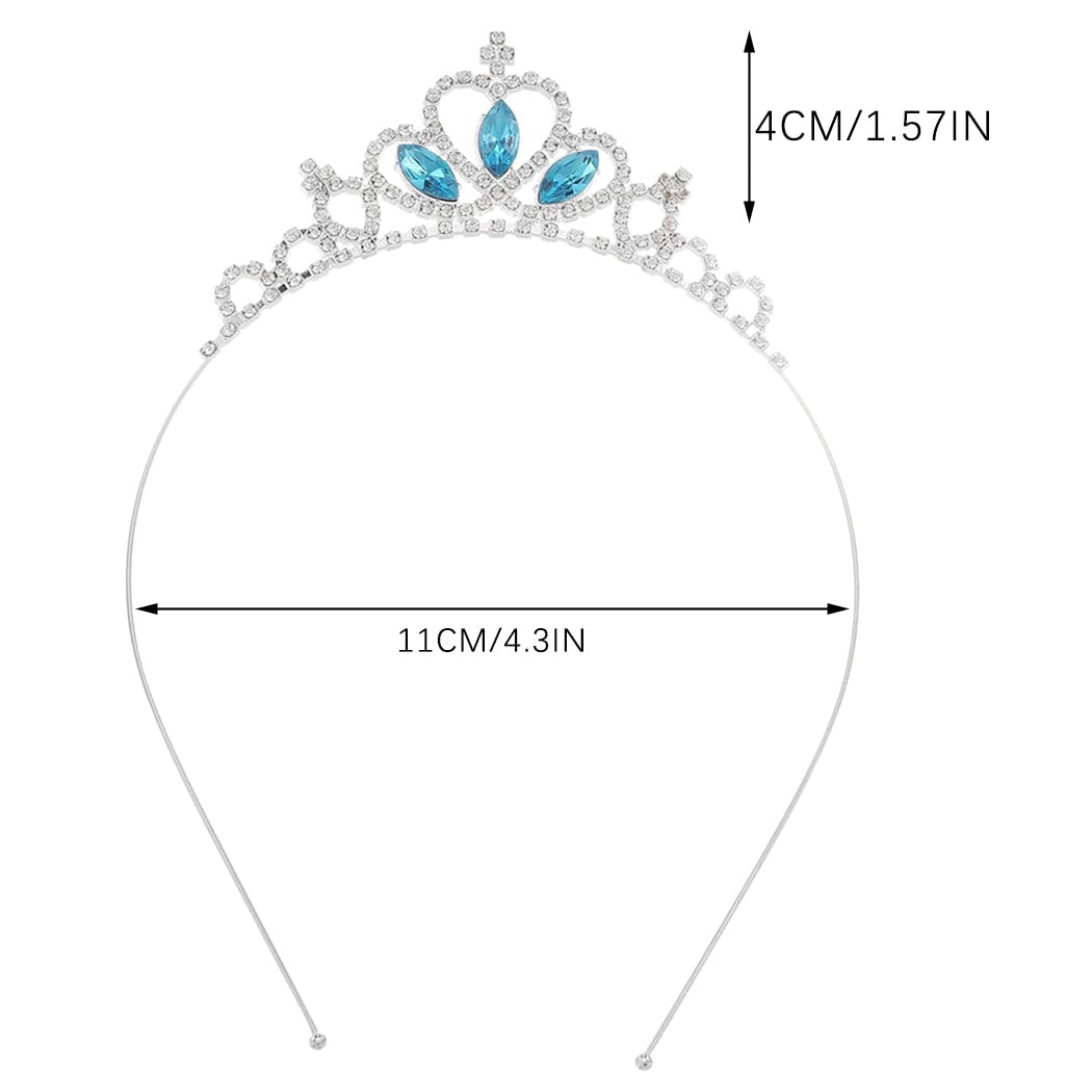 Blue Crystal Princess Crown Tiara for Women & Girls - Elegant Birthday Party Hair Accessory & Costume Headband - Perfect for Birthday Parties, Pageants, Halloween & Dress-Up Play