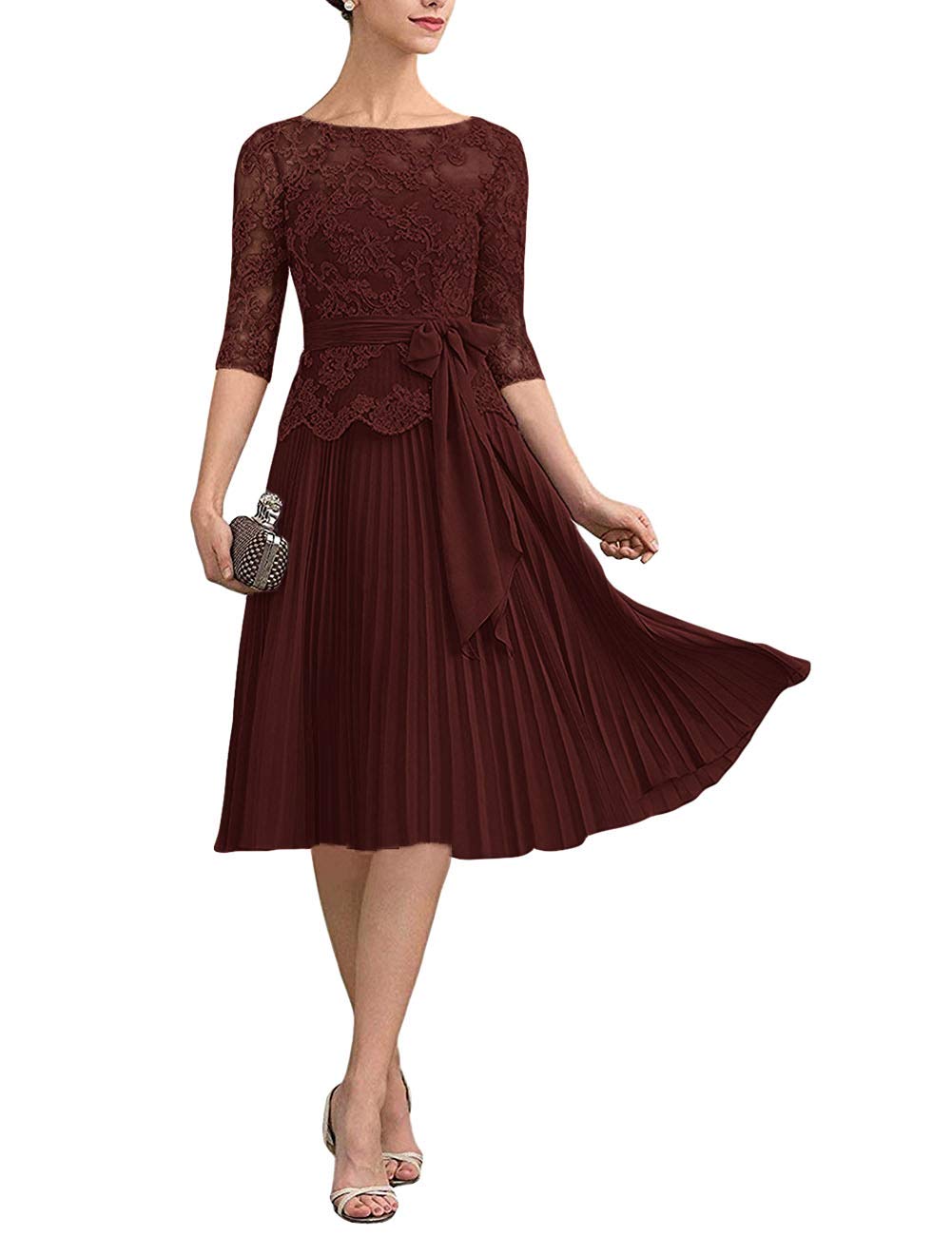 Elegant Short Sleeve Lace Mother of The Bride Dress - Floral Applique Prom Gown for Wedding, Party & Special Occasions