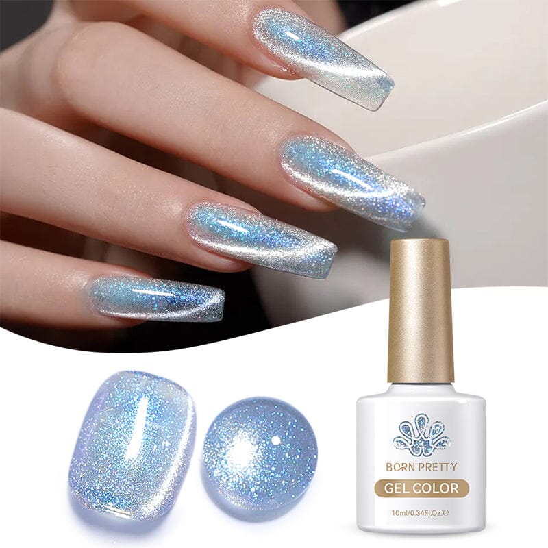 Light Blue Cat Magnetic Gel Polish MY37 Glacier 10ml - Long Lasting Nail Polish for Salon & Home Manicures - Perfect for Special Occasions & Everyday Wear