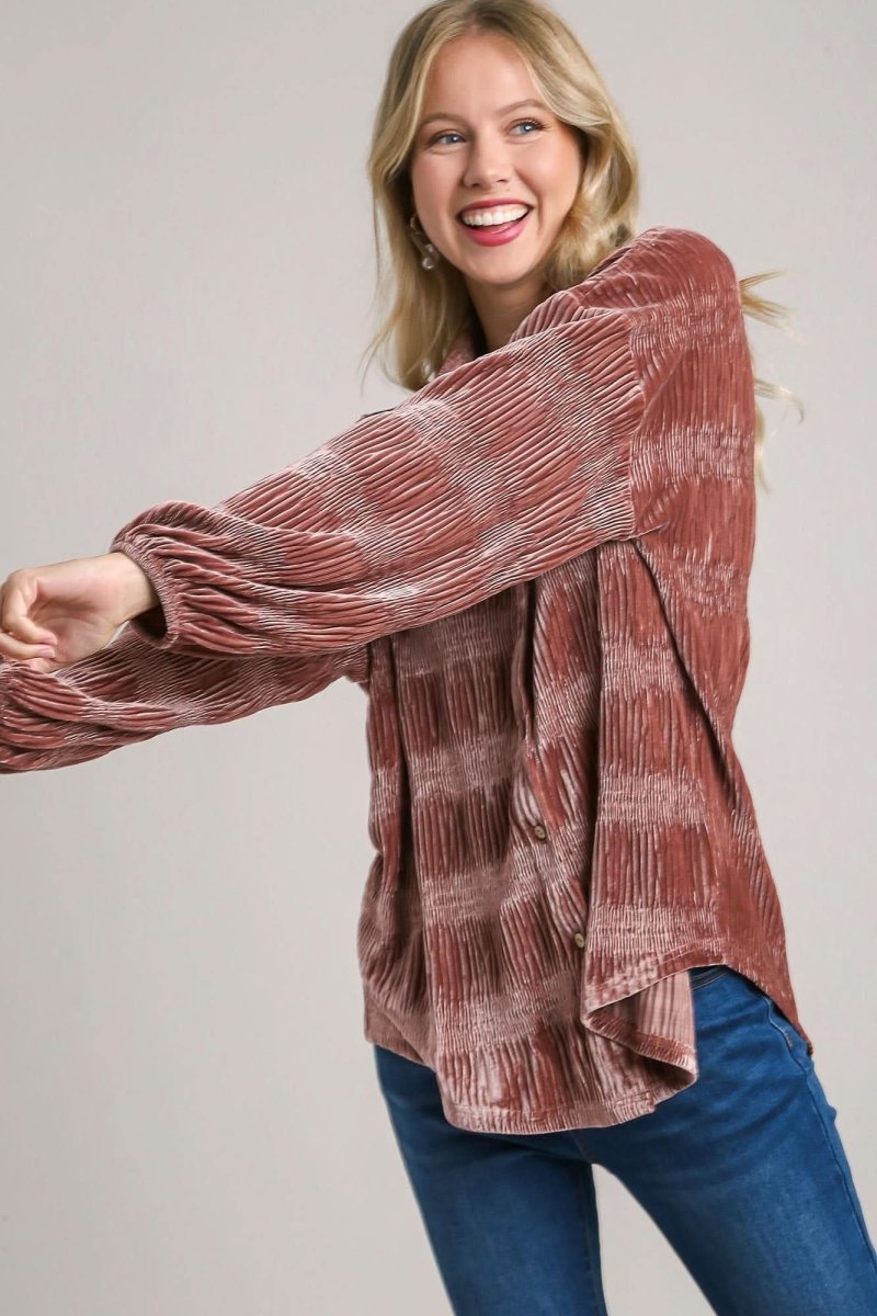Elegant Button Up Ruched Tiered Blouse for Women - Stylish Office & Party Wear - Perfect for Work, Date Night & Special Occasions