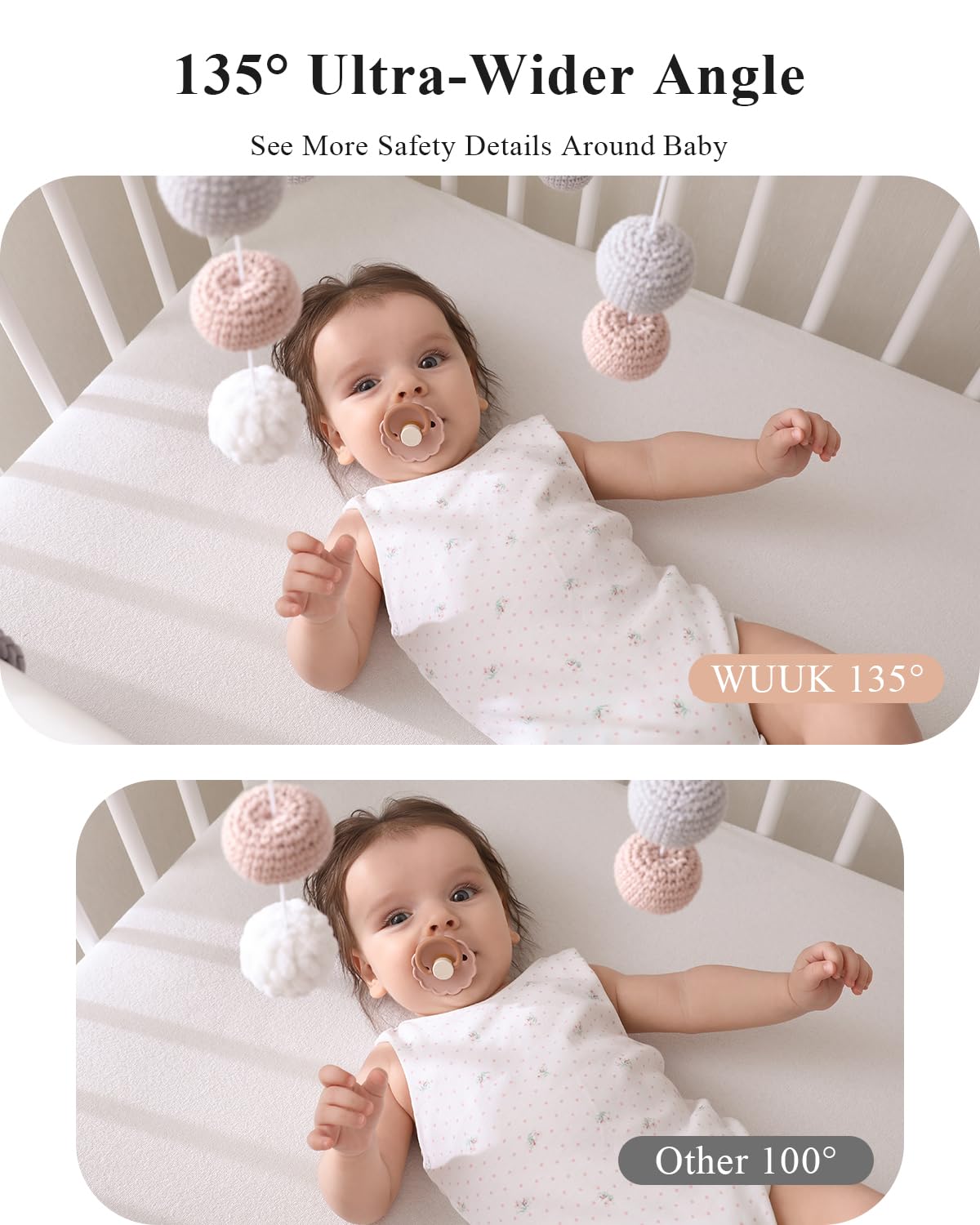 WUUK 2K HD Baby Monitor with 5.5