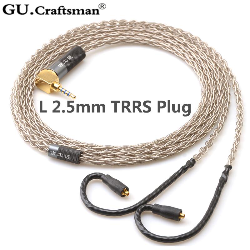 GUCraftsman 6N Silver Upgrade Cable for Westone W/UM/AM Series Headphones - High-Quality Audio Replacement for Audiophiles & Musicians