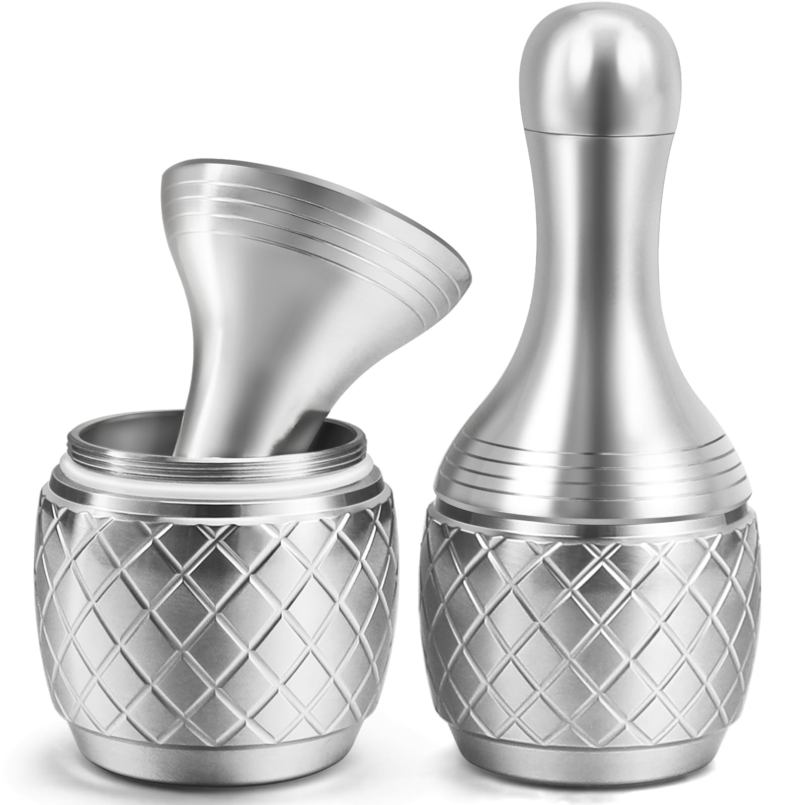 Premium Stainless Steel Mortar and Pestle Set - Spice Grinder, Pill Crusher & Herb Mill for Fine Powder - Durable Hand Tool with Waterproof Pill Container - Perfect for Kitchen, Pharmacy & DIY Herbal Remedies
