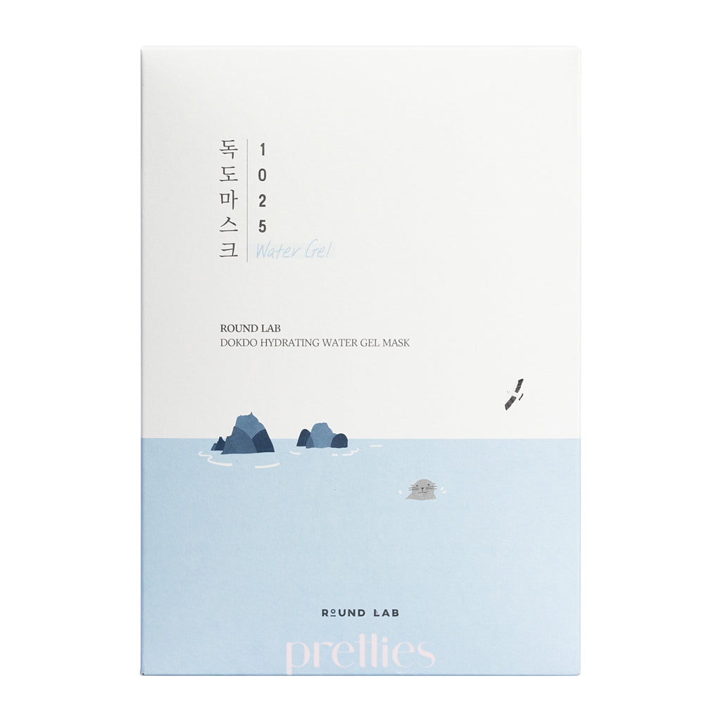 ROUND LAB 1025 Dokdo Hydrating Water Gel Mask - 18 Sheets/Box - Deep Moisturizing Facial Sheet Mask for Dry & Sensitive Skin - Perfect for Daily Skincare Routine & Spa Night