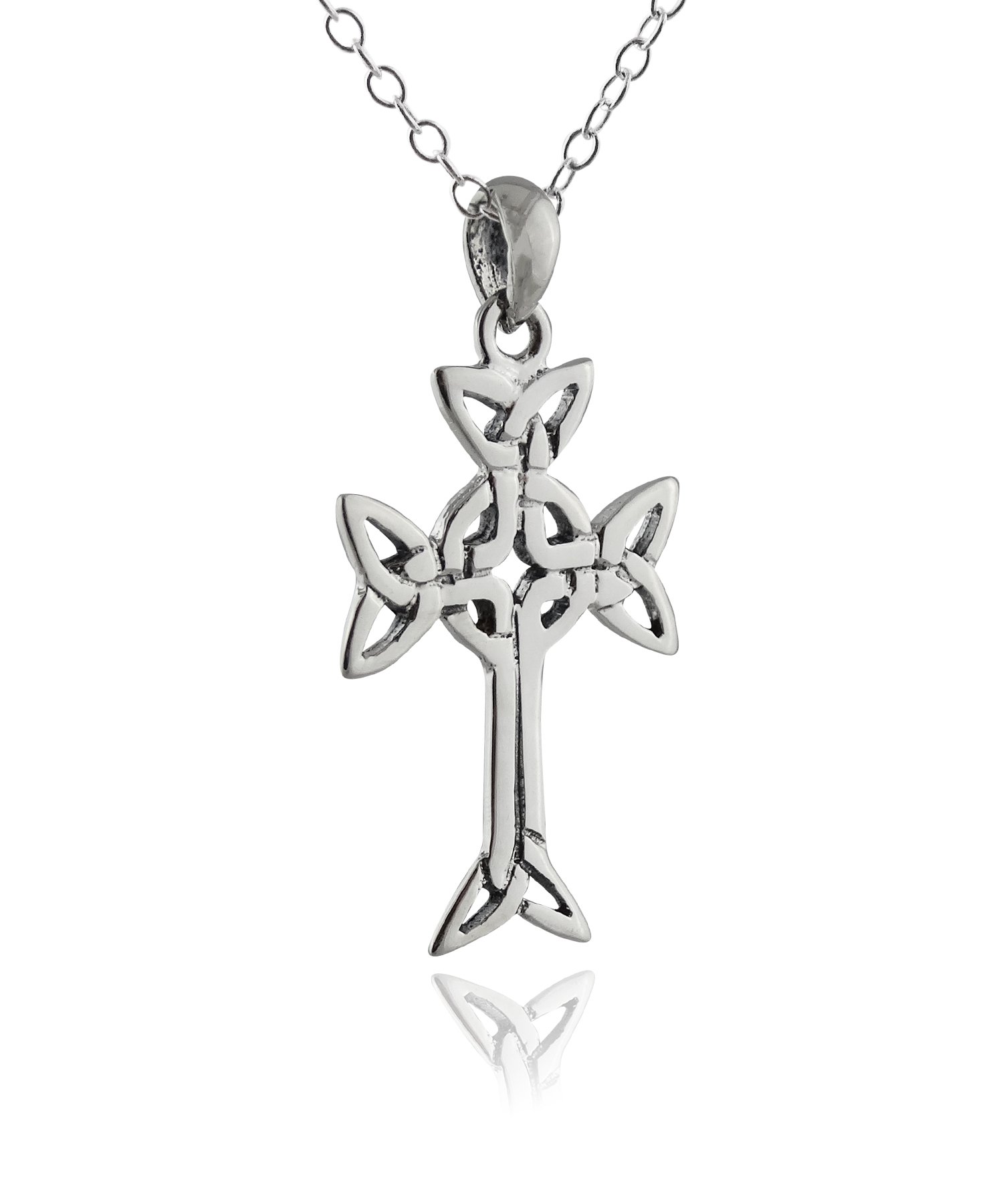Celtic Style Sterling Silver Necklace for Women - Elegant Irish Knot Pendant Jewelry - Perfect for St. Patrick's Day, Weddings & Special Occasions