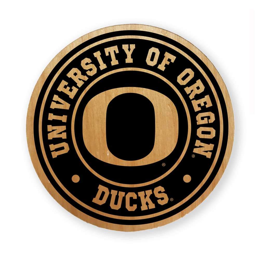 NCAA Alderwood Round Coasters - Set of 4 Premium Wooden Drink Coasters for Beer, Wine & Coffee - Perfect for Game Day, Home Bar & Office Decor