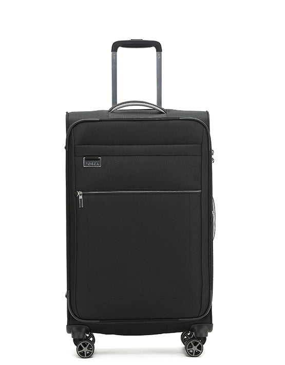 Tosca TCA720 Vega 28 Inch Medium Spinner Luggage - Black Carry-On Suitcase for Business Travel & Weekend Getaways