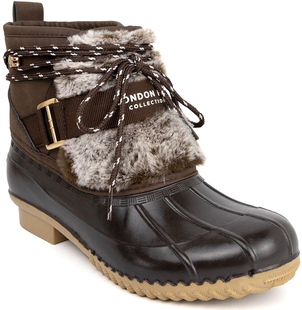 London Fog Women's Whisper Duck Boot - Waterproof Winter Snow Boots for Women, Comfortable & Warm Ankle Boots for Outdoor Hiking, Walking in Snow & Rainy Days
