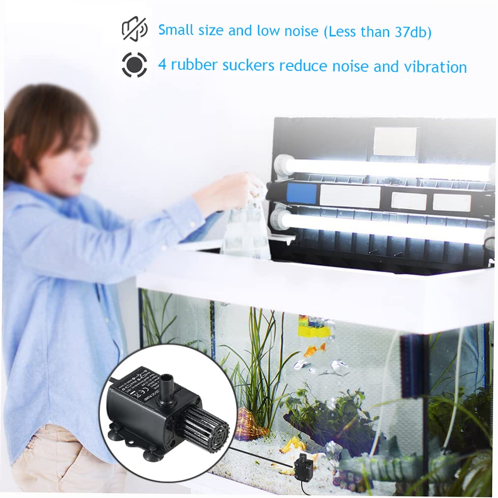Ultra Quiet Mini USB DC5V Water Pump - Brushless Submersible 4.8W 300L/H 300cm Lift - Ideal for Aquariums, Fountains & Hydroponics
