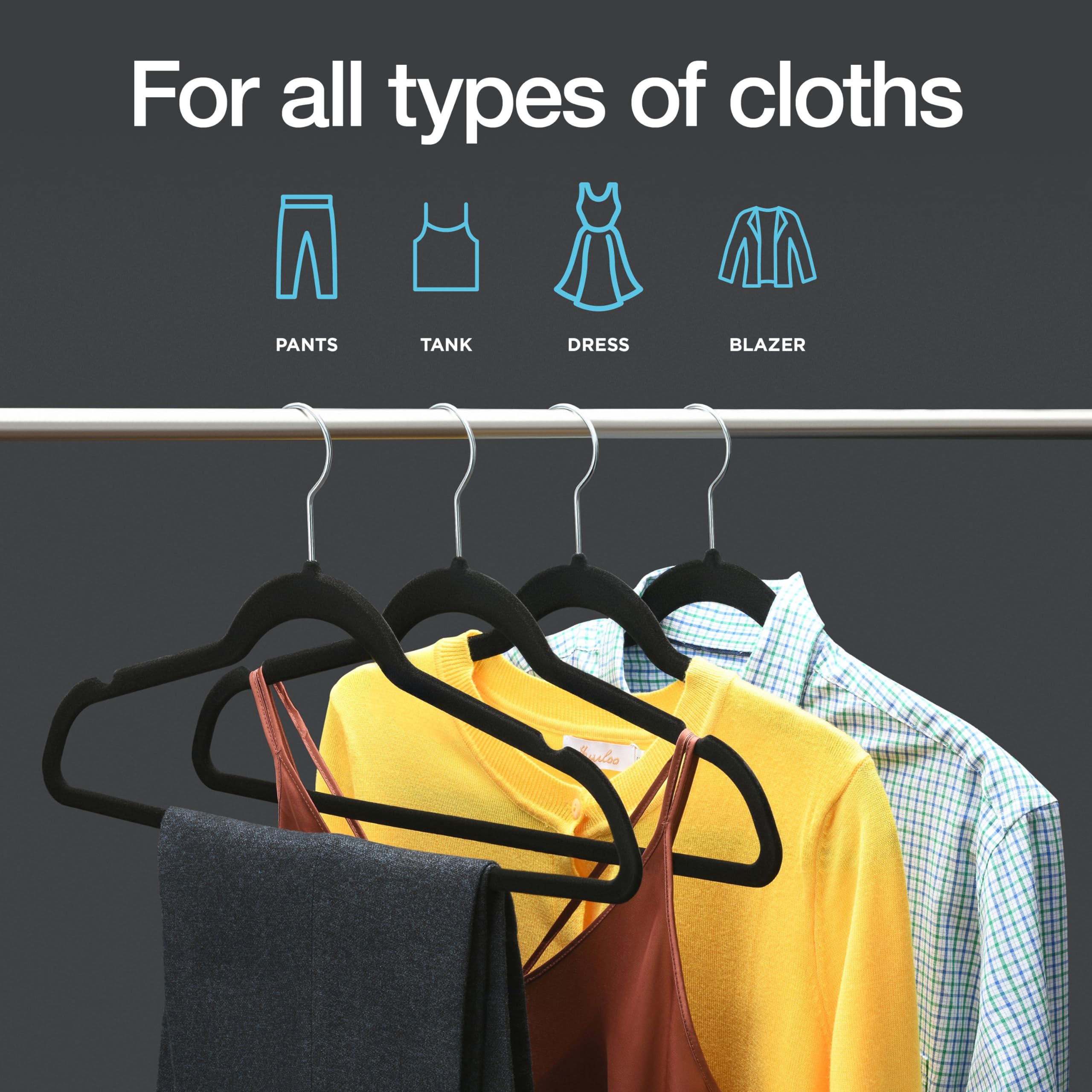 Premium Velvet Hangers 30 Pack - Non-Slip Heavy Duty Clothes Hangers for Closet, Jacket, Shirt, Pants & Suits - 360° Swivel Hook - Ultra Thin Space Saving Design - Perfect for Wardrobe Organization & Travel Packing