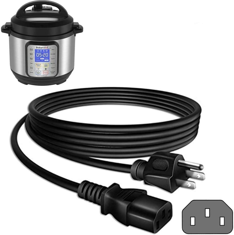 Original Power Cord Replacement for Instant Pot, Electric Pressure Cooker, Rice Cooker & Kitchen Appliances - Universal Compatible with Quick Pot, Soy Milk Maker, Microwave - Perfect for Home Cooking & Small Appliances