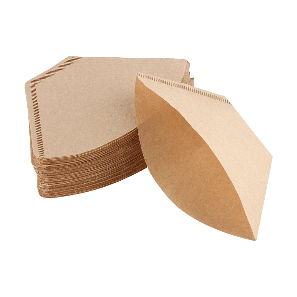 100Pcs Unbleached Coffee Filter Papers - Natural Brown Cone Shape for Drip Coffee Makers, Pour Over Brewers & French Press - Eco-Friendly Disposable Filters for Home & Office Use